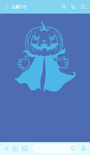 [LINE着せ替え] 妖怪 ジャックオランタン 群青色の画像2