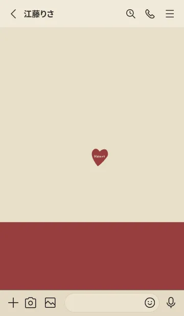 [LINE着せ替え] 大人レッドとベージュ。ハート。の画像2