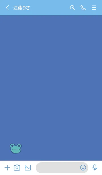 [LINE着せ替え] カエル＆シンプル ブルーの画像2