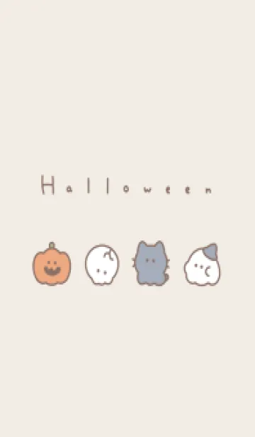 [LINE着せ替え] ゆるいハロウィン /ベージュの画像1