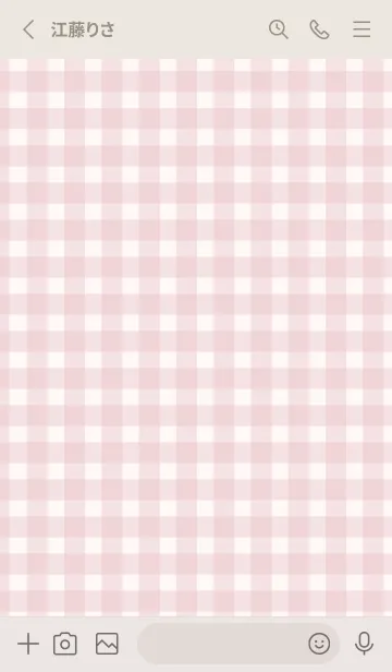 [LINE着せ替え] Gingham Check Natural Pink - SIMPLE 24の画像2