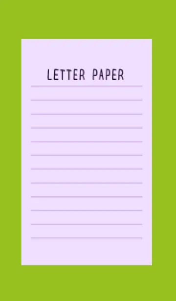 [LINE着せ替え] カラー便箋/パープル/リーフグリーンの画像1