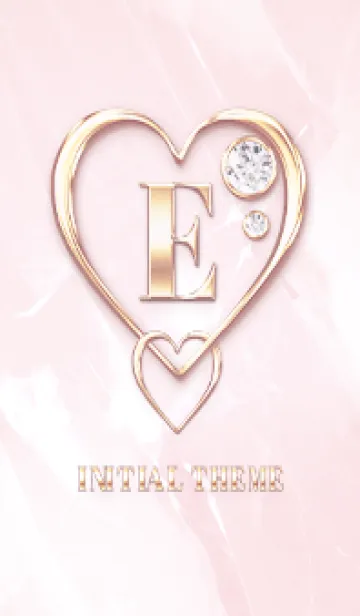 [LINE着せ替え] 【 E 】 Heart Charm & Initial - PBの画像1