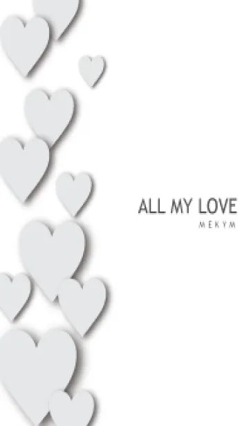 [LINE着せ替え] ALL MY LOVE-WHITE GRAY HEART 7の画像1
