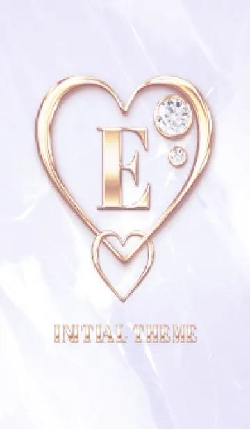 [LINE着せ替え] 【 E 】 Heart Charm & Initial - Purple 1の画像1