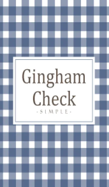[LINE着せ替え] Gingham Check Navy - SIMPLE 24の画像1