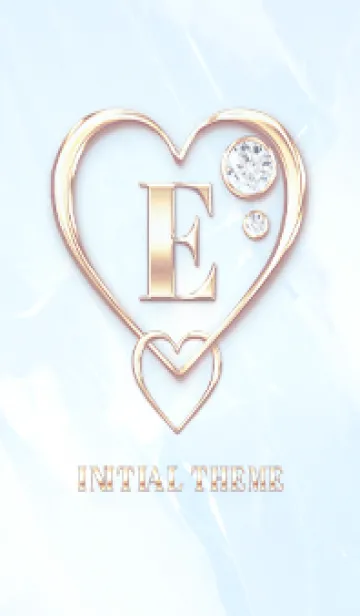 [LINE着せ替え] 【 E 】 Heart Charm & Initial - Blue 1の画像1