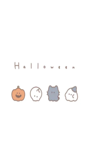 [LINE着せ替え] ゆるいハロウィン /白の画像1