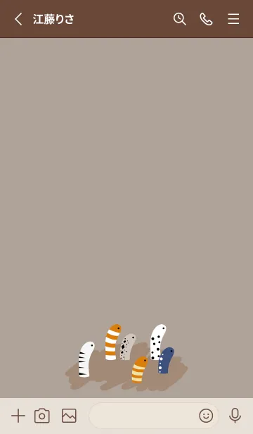 [LINE着せ替え] 長くてかわいいチンアナゴ（茶色）の画像2