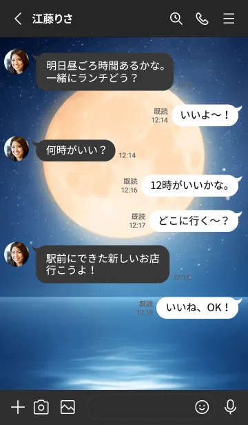 [LINE着せ替え] Moon - 07 BKの画像3