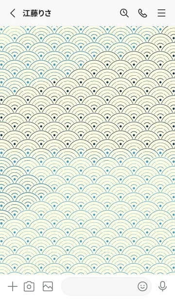[LINE着せ替え] 和音 青海波&fermata  ヨットブルーの画像2