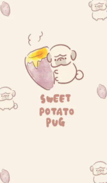 [LINE着せ替え] シンプル パグ さつまいもの画像1