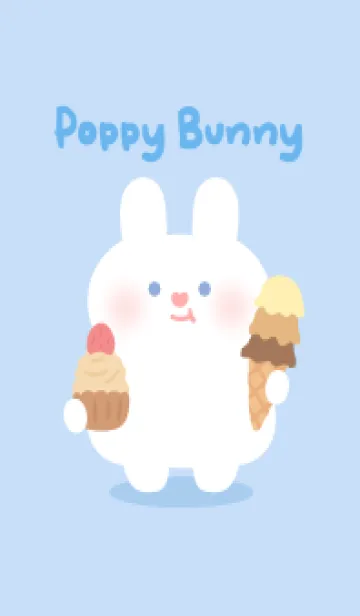 [LINE着せ替え] Poppy Bunny - Blueの画像1