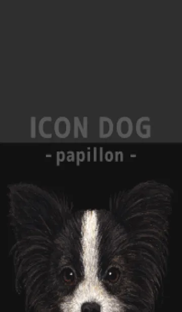 [LINE着せ替え] ICON DOG - パピヨン - BLACK/01の画像1