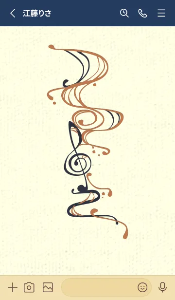 [LINE着せ替え] 和音 流水-音楽記号  駱駝色の画像2