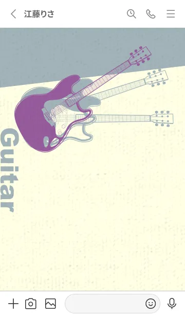 [LINE着せ替え] エレキギター Line  カンパヌラパープルの画像2