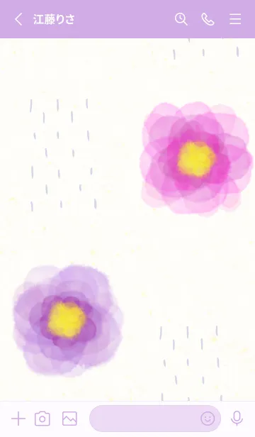 [LINE着せ替え] 水彩 2輪の花23の画像2