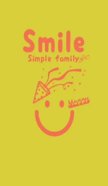 [LINE着せ替え] スマイル＆ハッピー 鶸色の画像1