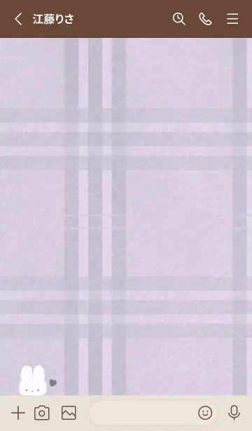 [LINE着せ替え] もこうさ x チェック柄 - くすみ パープルの画像2