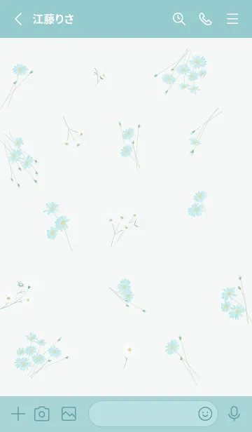 [LINE着せ替え] bluegreen優しい小花柄04_1の画像2