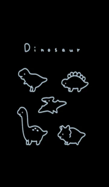 [LINE着せ替え] 恐竜の着せ替え / 黒と水色の画像1