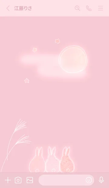 [LINE着せ替え] pink♡月とうさぎ10_1の画像2