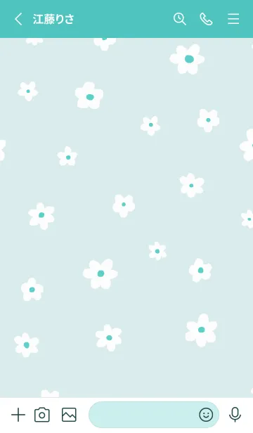 [LINE着せ替え] flower pattern / turquoiseの画像2