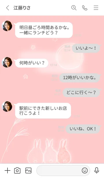 [LINE着せ替え] red♡月とうさぎ14_1の画像3