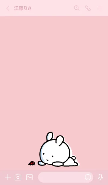 [LINE着せ替え] ピンク : まるうさ 8の画像2