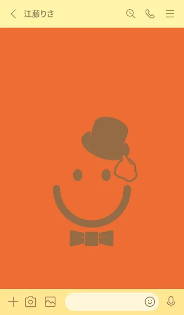 [LINE着せ替え] スマイル＆紳士 キャロットオレンジの画像2