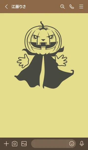 [LINE着せ替え] 妖怪 ジャックオランタン 枯草色の画像2