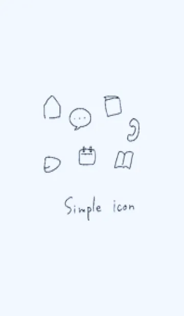 [LINE着せ替え] simple rough icon blueの画像1