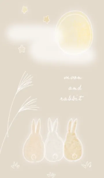 [LINE着せ替え] beige♡月とうさぎ05_1の画像1
