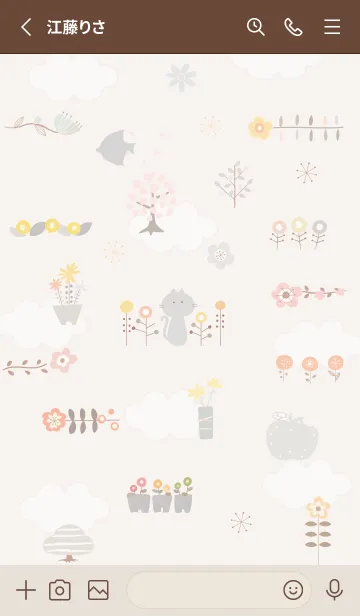 [LINE着せ替え] pinkbrownフラワーガーデン08_1の画像2