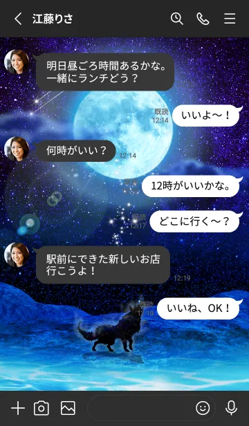 [LINE着せ替え] 運気上昇 満月とオオカミ3の画像3