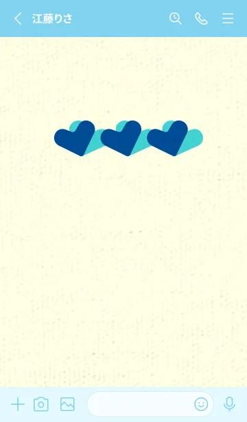 [LINE着せ替え] 3つのハート型の着せかえ ラピスラズリーの画像2