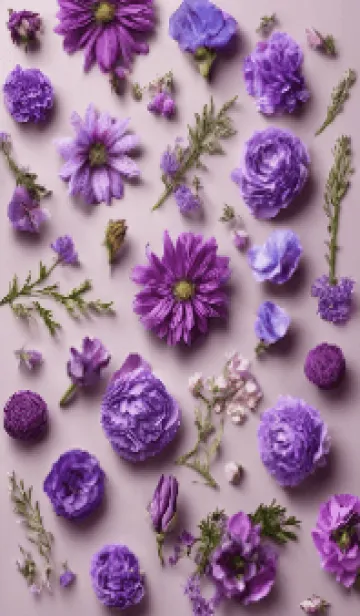 [LINE着せ替え] エレガントな紫色のお花たちの画像1