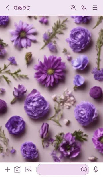 [LINE着せ替え] エレガントな紫色のお花たちの画像2