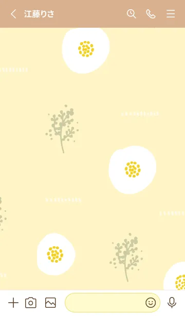 [LINE着せ替え] まん丸お花とミモザ6の画像2