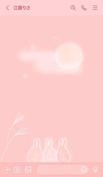 [LINE着せ替え] babypink♡月とうさぎ09_1の画像2