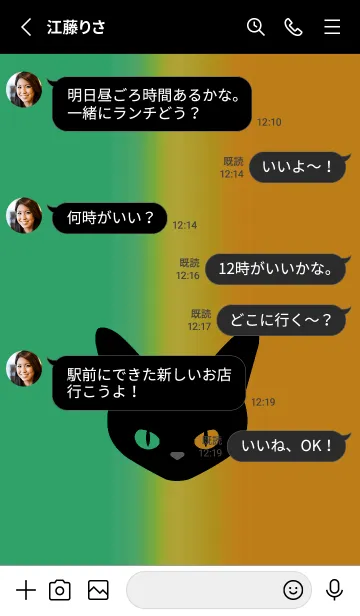 [LINE着せ替え] ブラック キャット 208の画像3