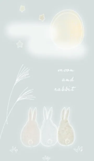 [LINE着せ替え] bluegreen♡月とうさぎ06_1の画像1