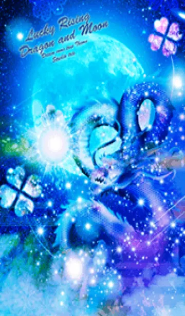 [LINE着せ替え] 運気最強にする月と昇龍 Blueの画像1