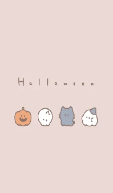 [LINE着せ替え] ゆるいハロウィン /ピンクベージュの画像1