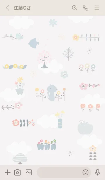 [LINE着せ替え] Greigeフラワーガーデン02_1の画像2