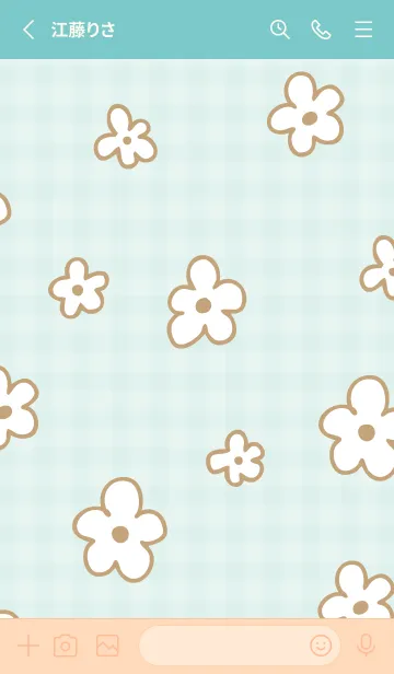 [LINE着せ替え] おしゃれなベージュ花14の画像2