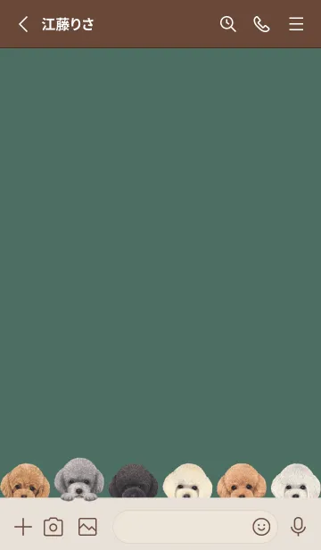 [LINE着せ替え] DOGS -トイプードル - フォレストグリーンの画像2