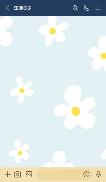 [LINE着せ替え] かわいい白い花 シンプル21の画像2