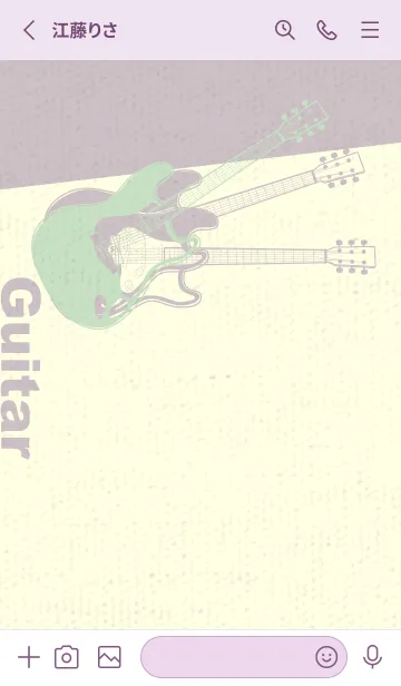 [LINE着せ替え] エレキギター Line  シルバーグリーンの画像2