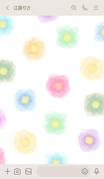 [LINE着せ替え] 水彩 お花 カラフル3の画像2